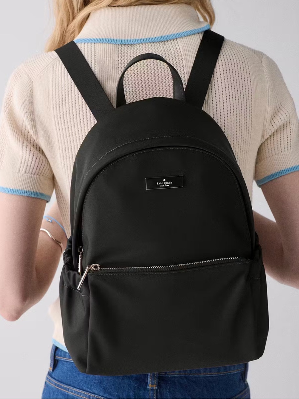 Kate Spade New York Carter Nylon Dome Backpack | NWT | Black | Retail $329 - Picture 5 of 8
